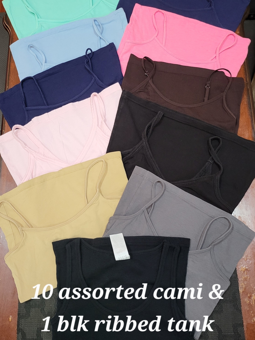 Women’s Assorted Cami Pack in Black, Pink, Blue, Mint & Neutrals